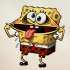 Gros plan sur un dessin de Bob l'�ponge
